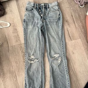 pacsun straight leg ripped jeans, light wash- size 23